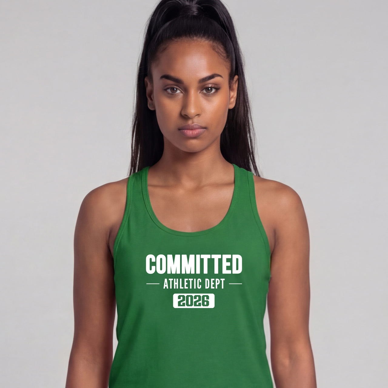 CC Women's Razor Back Kelly Green Tank