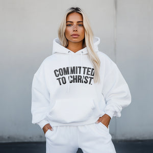 Heavyweight Collegiate Arc White Hoodie